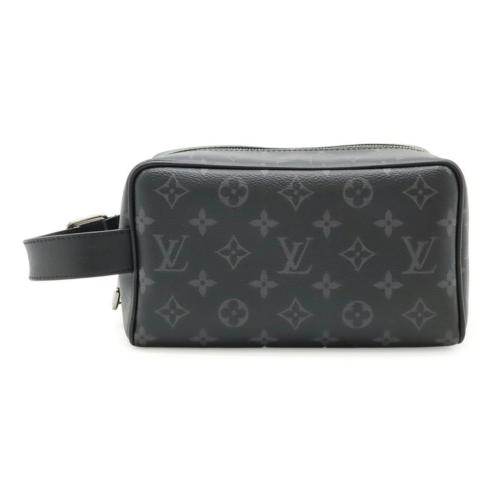 LOUIS VUITTON Monogram Eclipse Black Locker Dopp Shoulder Bag Handbag Pouch